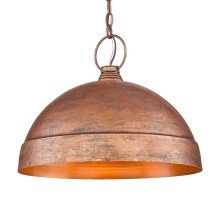 Golden 0318-L VC - Golden Lighting Lincoln 1-light Pendant in Vintage Copper
